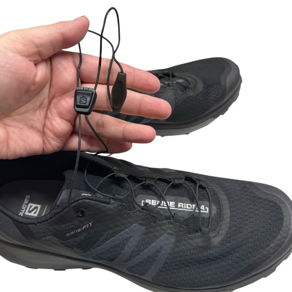 Salomon  Sense Ride 4 Trail Running Shoes Sneakers Auto Laces Mens Sz 11 Black main image 14